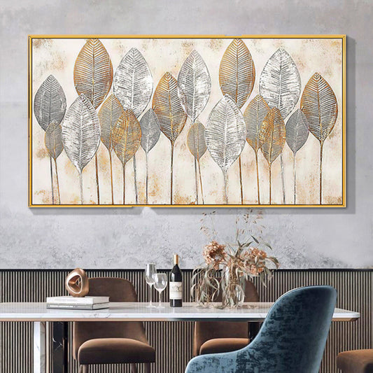 Hand Painted Thick Textured Abstract Gold Foil Oil Painting on Canvas Oil Modern Painting Fine Art Picture No Frame The Fauna Place