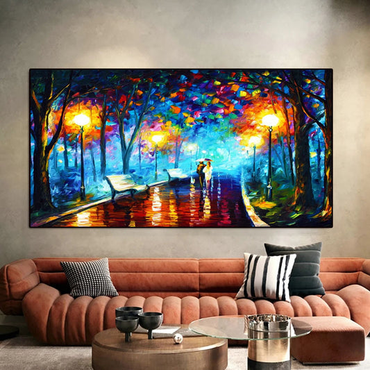 Hand Painted Night Thick Modern Canvas Oil Paintings Wall Art Abstract Landscape Pictures For Living Room Home Decoration The Fauna Place