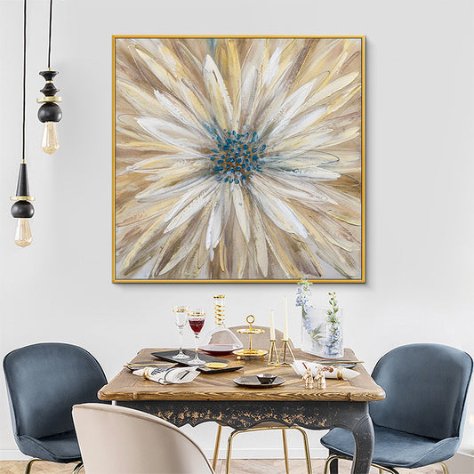 Abstract Golden White Flowers Hand Painted Oil Painting On Canvas Art Wall Pictures Painting For Living Room Home Decor Gift The Fauna Place