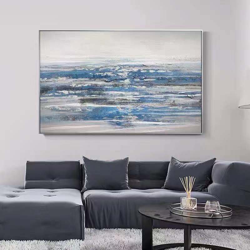 Blue Modern Style Abstract Wall Poster Nordic Canvas Oil Painting Contemporary Art Decoration Picture For Living Room Decor The Fauna Place